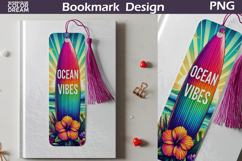 Ocean Vibes Bookmark Design | Tropical Beach Reading Art Product Image 1
