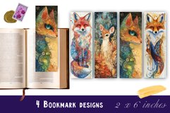 Watercolor fox| Vintage Bookmark Sublimation PNG Product Image 1
