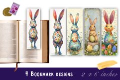 Bokeh Easter Bookmark Sublimation |Easter Bunny Bookmark PNG Product Image 1