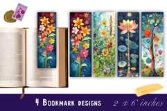 Flowers Bookmark Printable Sublimation PNG Product Image 1