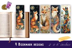 Watercolor fox| Vintage Bookmark Sublimation PNG Product Image 1