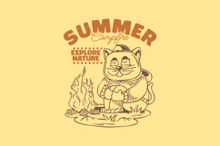 Vintage Summer Camping Cat T-shirt Design Bundle Product Image 11