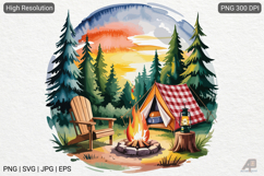 Summer Camping Adventure Illustration Product Image 1