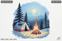 Summer Camping Adventure Illustration Product Image 1