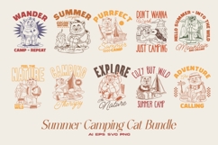 Vintage Summer Camping Cat T-shirt Design Bundle Product Image 1