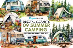 Summer Camping Watercolor Sublimation Clipart Product Image 1