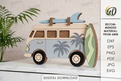 3D Summer Cars Bundle Laser Cut. Summer Stand Decor SVG Product Image 2