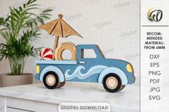 3D Summer Cars Bundle Laser Cut. Summer Stand Decor SVG Product Image 13