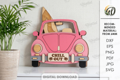 3D Summer Cars Bundle Laser Cut. Summer Stand Decor SVG Product Image 6