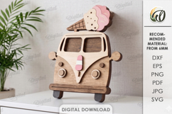 3D Summer Cars Bundle Laser Cut. Summer Stand Decor SVG Product Image 8