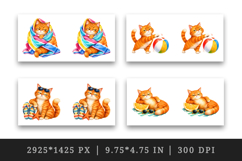 Summer Cat mug wrap printable sublimation design Product Image 2