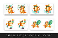 Summer Cat mug wrap printable sublimation design Product Image 2