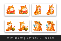 Summer Cat mug wrap printable sublimation design Product Image 2