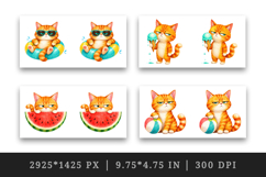 Summer Cat mug wrap printable sublimation design Product Image 2