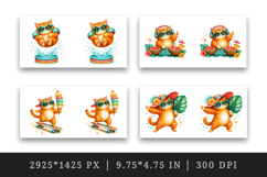 Summer Cat mug wrap printable sublimation design Product Image 2