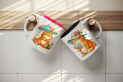 Summer Cat mug wrap printable sublimation design Product Image 3