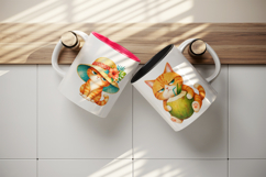 Summer Cat mug wrap printable sublimation design Product Image 3