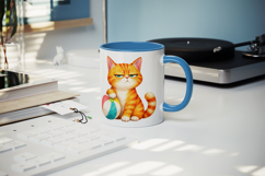 Summer Cat mug wrap printable sublimation design Product Image 5