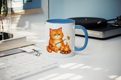Summer Cat mug wrap printable sublimation design Product Image 5