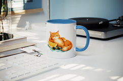 Summer Cat mug wrap printable sublimation design Product Image 5