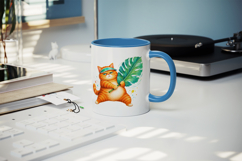 Summer Cat mug wrap printable sublimation design Product Image 5