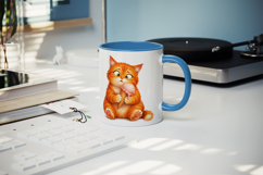 Summer Cat mug wrap printable sublimation design Product Image 5