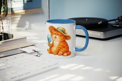 Summer Cat mug wrap printable sublimation design Product Image 5