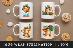 Summer Cat mug wrap printable sublimation design Product Image 1