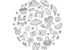 Summer Beach Embroidery Pattern PDF, Mermaid Hoop Design Product Image 2