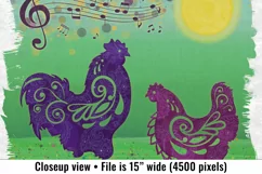 Summer Chicken Dance on the Farm, 300 dpi PNG Product Image 4