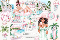GlamArtZhanna, summer clipart, summer clip art, summer illustrations, Pink summer png, Glam summer image, Vacation clipart, Resort clip art, Pool clipart, Tropical graphic, Summer girl clip art, Travel clipart, Beach PN, Beach clip art