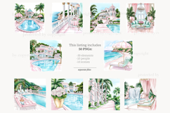 GlamArtZhanna, summer clipart, summer clip art, summer illustrations, Pink summer png, Glam summer image, Vacation clipart, Resort clip art, Pool clipart, Tropical graphic, Summer girl clip art, Travel clipart, Beach PN, Beach clip art