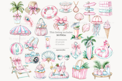 GlamArtZhanna, summer clipart, summer clip art, summer illustrations, Pink summer png, Glam summer image, Vacation clipart, Resort clip art, Pool clipart, Tropical graphic, Summer girl clip art, Travel clipart, Beach PN, Beach clip art