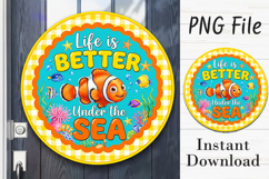 Summer Clownfish Ocean Door Hanger PNG Product Image 1