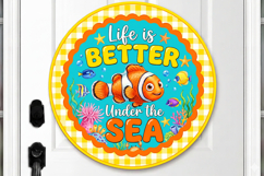 Summer Clownfish Ocean Door Hanger PNG Product Image 2