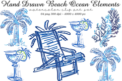 Hand Drawn Beach Ocean Elements Product Image 1