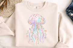 floral jellyfish png, jellyfish clipart png, ocean clipart png, hand drawn jellyfish, summer ocean clipart, marine life png, underwater clipart, sea life design, jellyfish sublimation, floral ocean png