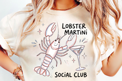 lobster martini png, coastal lobster png, social club design, summer coastal png, lobster sublimation, beach shirt design, seaside party png, coastal t shirt png, summer social design, lobster lover gift