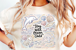 ocean child dolphin, stay wild dolphin, dolphin sublimation, summer coastal png, ocean child design, dolphin lover gift, marine life png, beach shirt design, coastal dolphin png, summer ocean design