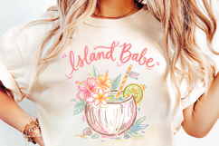 island babe png, coconut drink png, tropical summer png, coastal beach design, island sublimation, vacation shirt png, beach lover design, summer coastal png, tropical drink png, beach vacation png