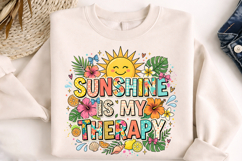 sunshine therapy png, summer beach png, sunshine quote design, beach sublimation, summer shirt png, positive summer quote, sunshine lover gift, vacation design png, sunny day design, beach t shirt png