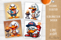 Funny duck Sarcastic Quotes Coaster Sublimation Design Product Image 1