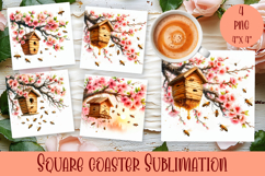 Summer flowers Coaster Design |butterfly Floral Sublima Product Image 1