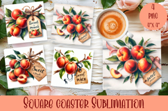 Sun sweet peach summer - square coasters Product Image 1