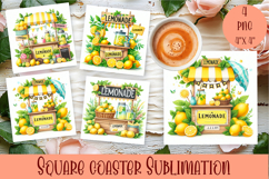 Sun lemon summer - square coasters Product Image 1