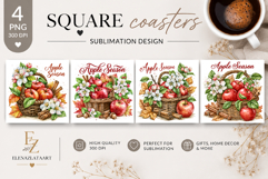 Summer fruits and berries square coaster SUBLIMATION Product Image 1