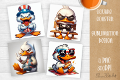 Funny duck Sarcastic Quotes Coaster Sublimation Design Product Image 1