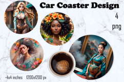 Square coaster Sublimation, car coaster GIRL Product Image 1