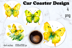 Butterfly Coaster. tropical car Coaster Design Product Image 1