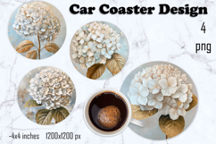 Flower Round Coaster - Floral Coaster Sublimation Product Image 1